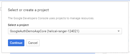 Select and continue