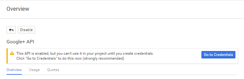 Go to credentials