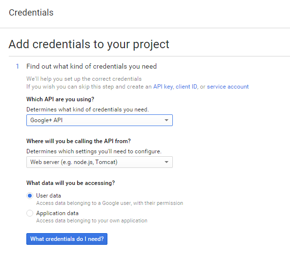 Add credentials