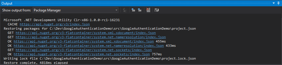 Auto restore packages