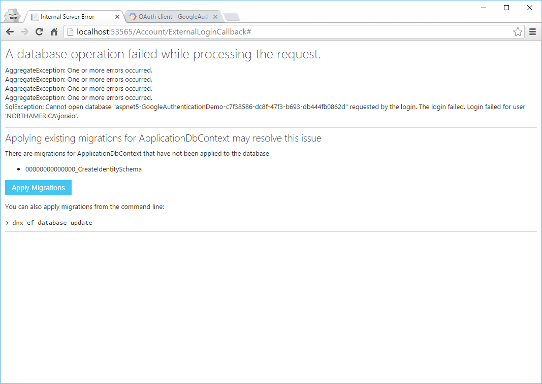 Entity Framework error